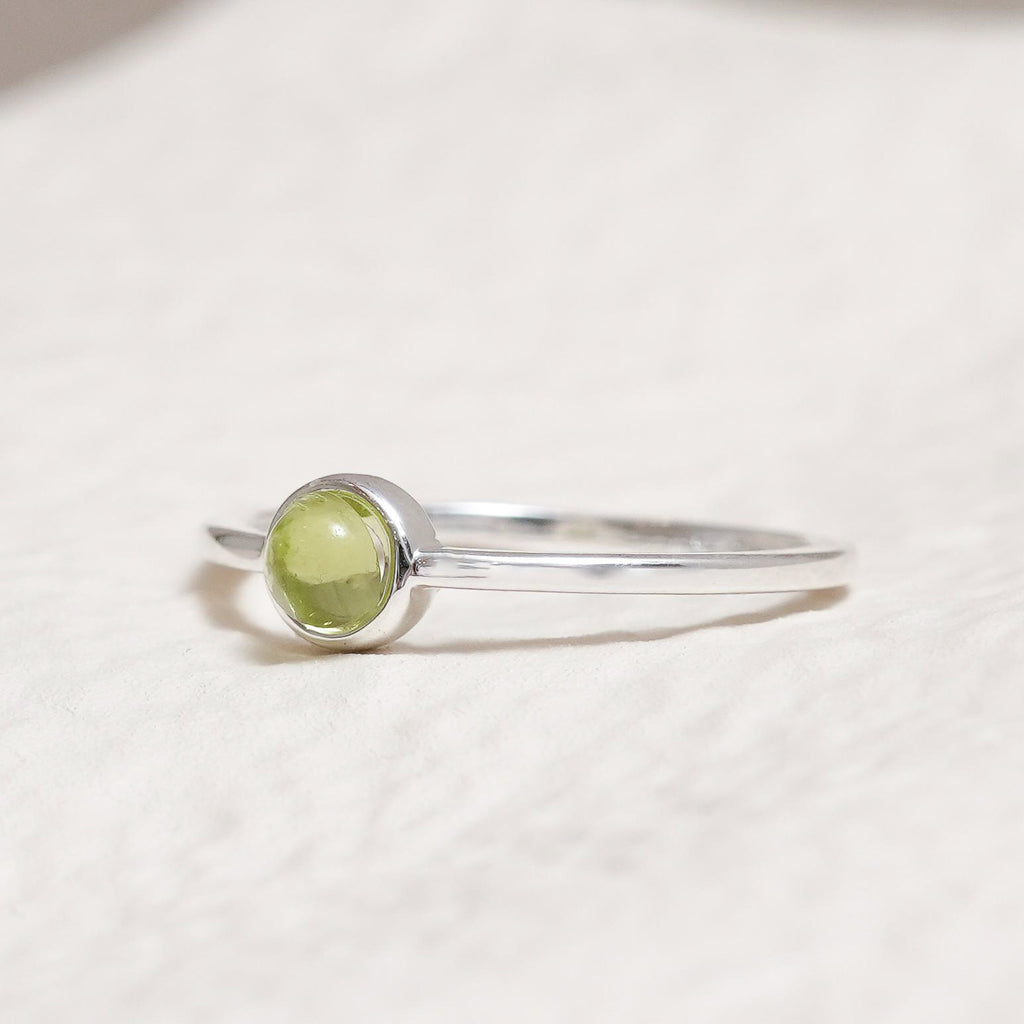 Sterling Silver Peridot Crystal Ring