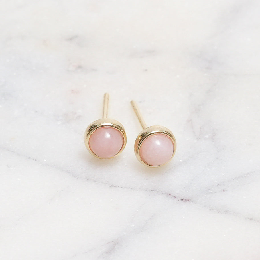 Sterling Silver Pink Opal Crystal Earrings