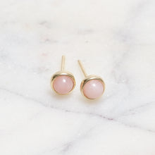 Load image into Gallery viewer, Sterling Silver Pink Opal Crystal Earrings