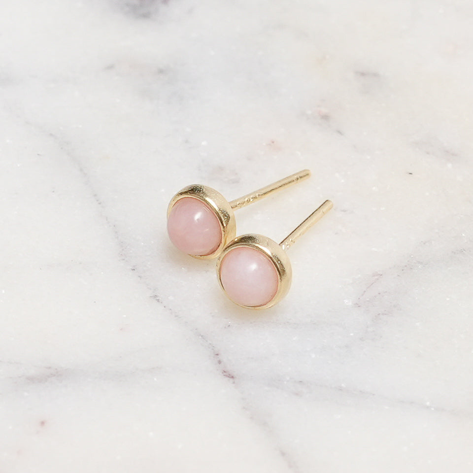 Sterling Silver Pink Opal Crystal Earrings