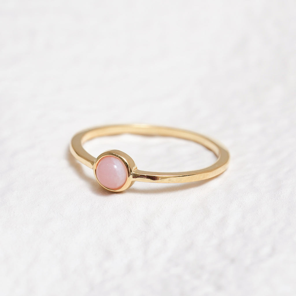 Sterling Silver Pink Opal Crystal Ring