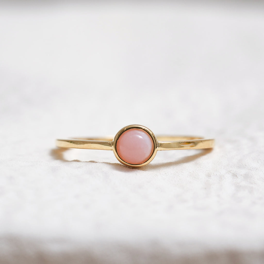 Sterling Silver Pink Opal Crystal Ring