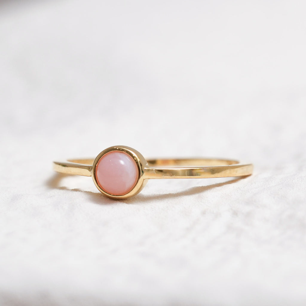 Sterling Silver Pink Opal Crystal Ring