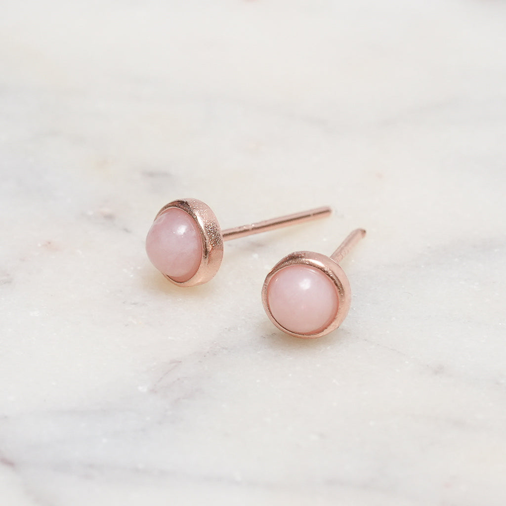 Sterling Silver Pink Opal Crystal Earrings