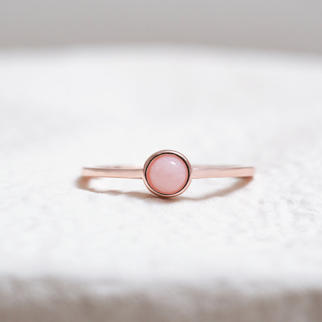 Sterling Silver Pink Opal Crystal Ring