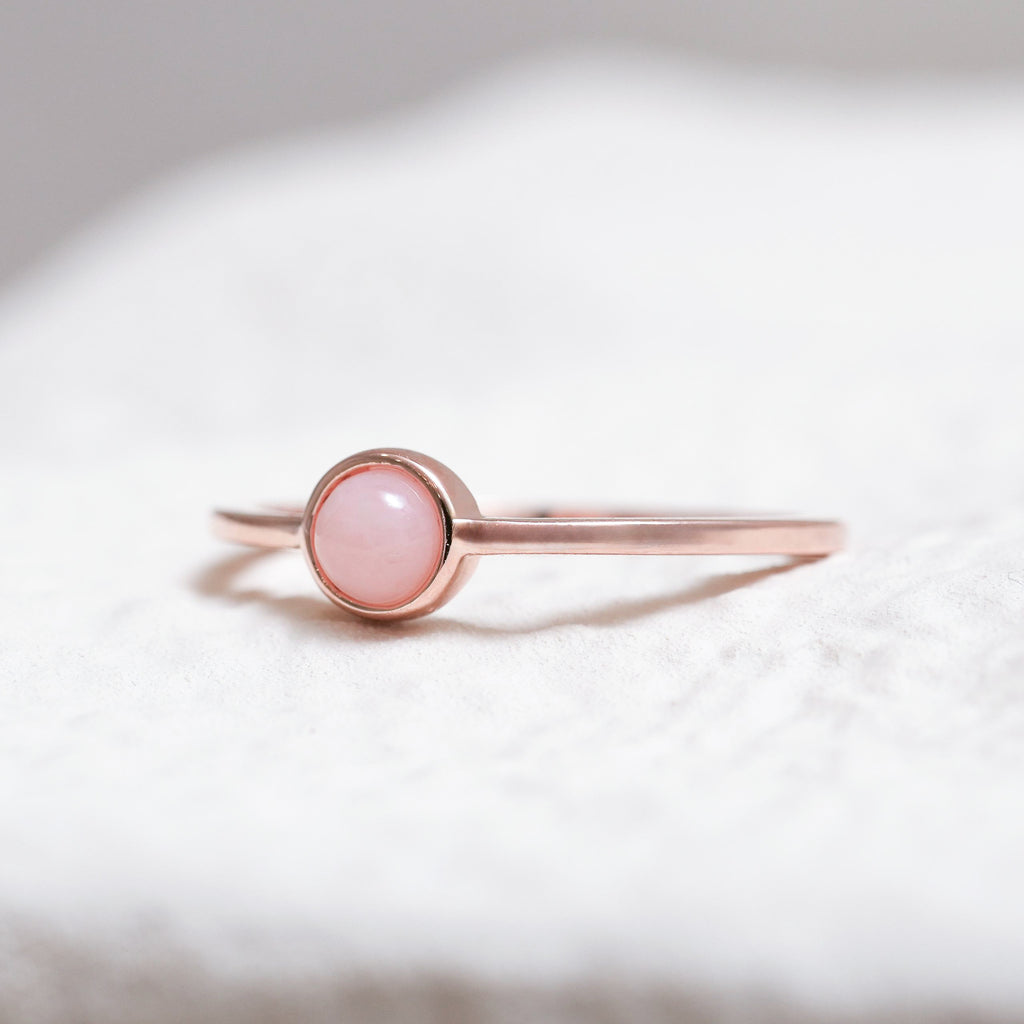 Sterling Silver Pink Opal Crystal Ring