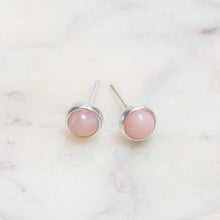 Load image into Gallery viewer, Sterling Silver Pink Opal Crystal Earrings