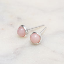 Load image into Gallery viewer, Sterling Silver Pink Opal Crystal Earrings