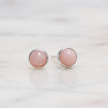 Load image into Gallery viewer, Sterling Silver Pink Opal Crystal Earrings