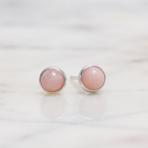 Sterling Silver Pink Opal Crystal Earrings