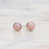 Sterling Silver Pink Opal Crystal Earrings