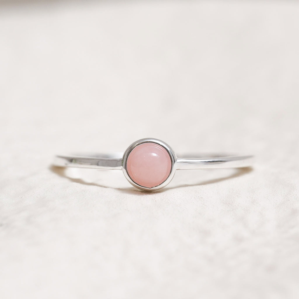 Sterling Silver Pink Opal Crystal Ring