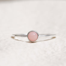 Load image into Gallery viewer, Sterling Silver Pink Opal Crystal Ring