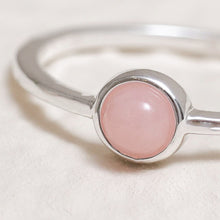 Load image into Gallery viewer, Sterling Silver Pink Opal Crystal Ring