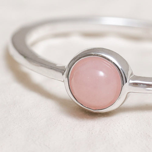 Sterling Silver Pink Opal Crystal Ring