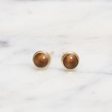 Load image into Gallery viewer, Sterling Silver Tiger&#39;s Eye Crystal Earrings