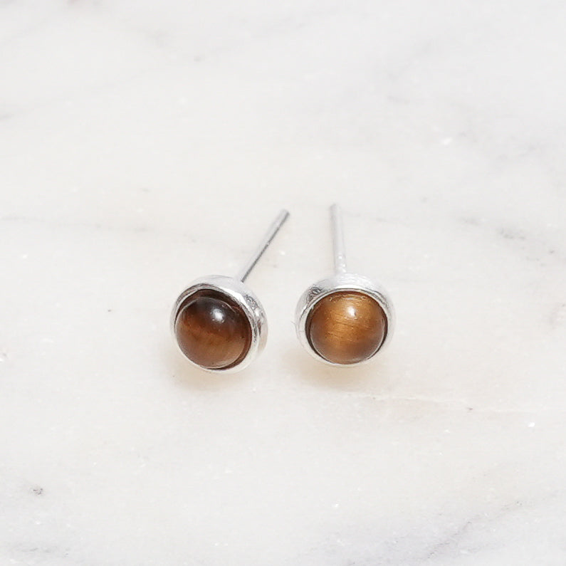 Sterling Silver Tiger's Eye Crystal Earrings