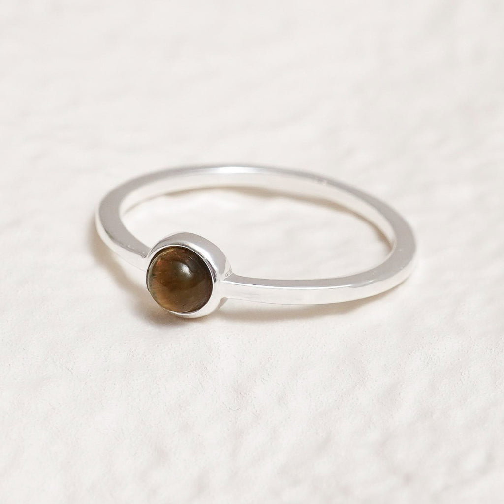 Sterling Silver Tiger's Eye Crystal Ring