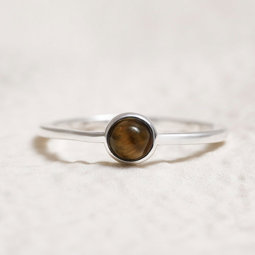 Sterling Silver Tiger's Eye Crystal Ring