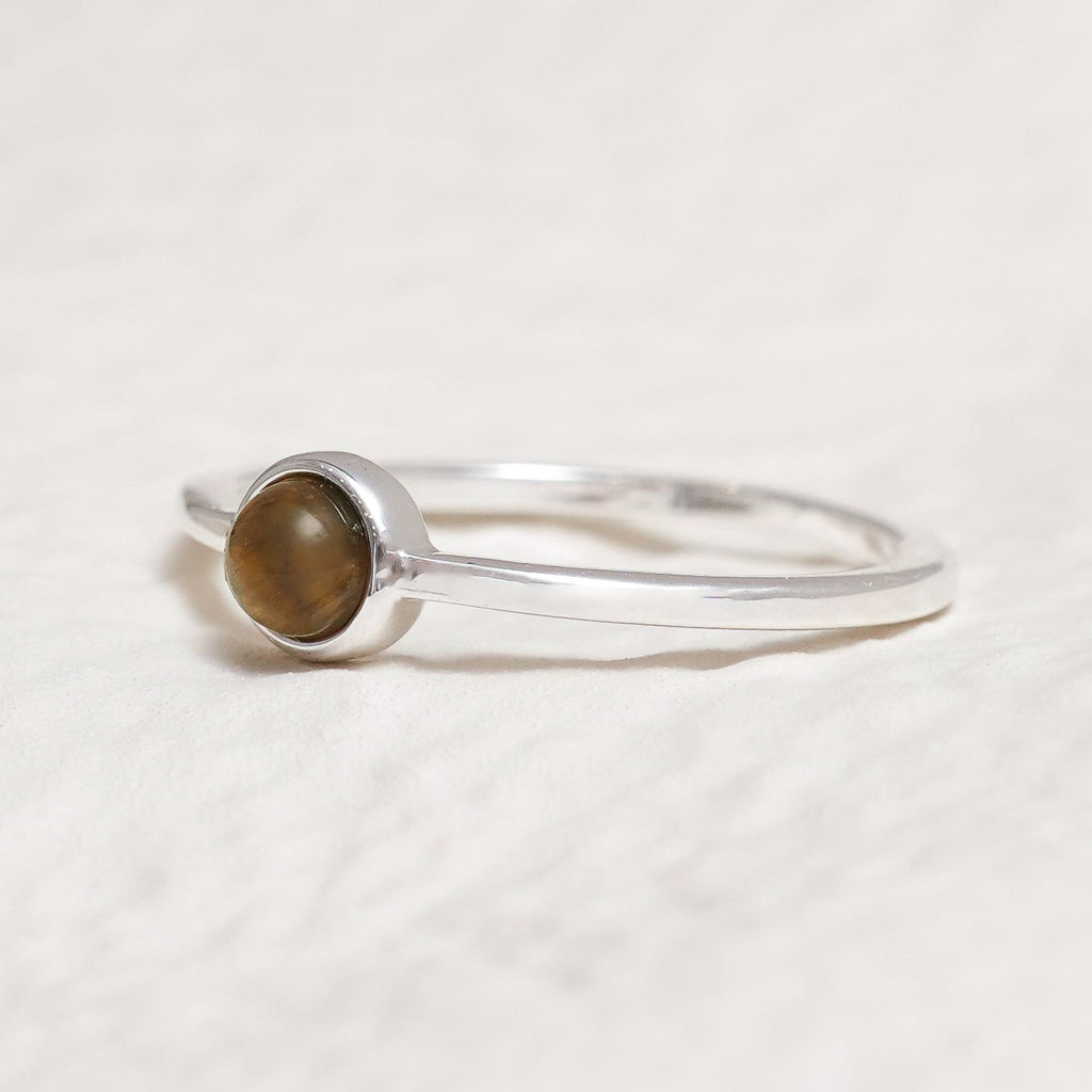 Sterling Silver Tiger's Eye Crystal Ring