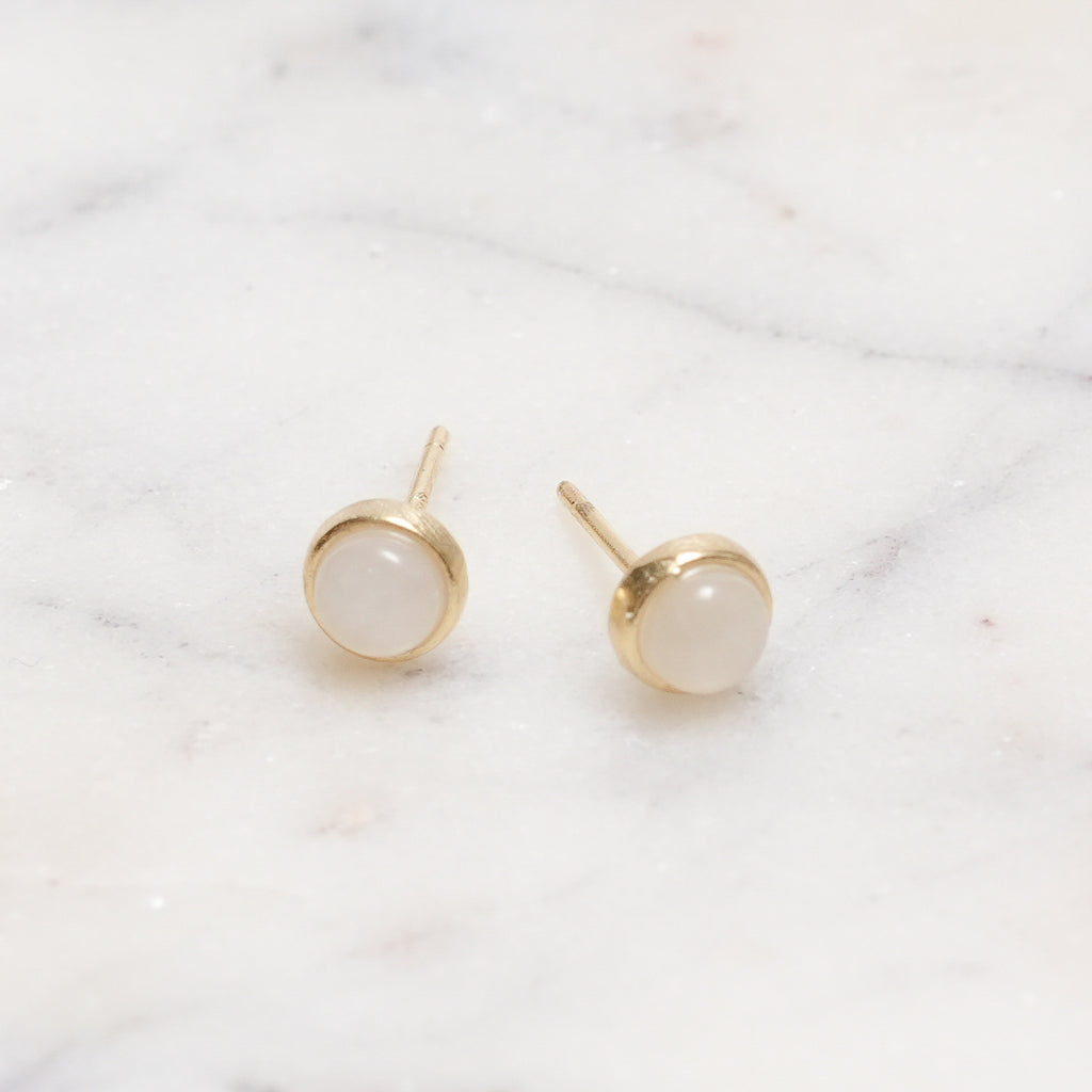 Sterling Silver White Moonstone Crystal Earrings