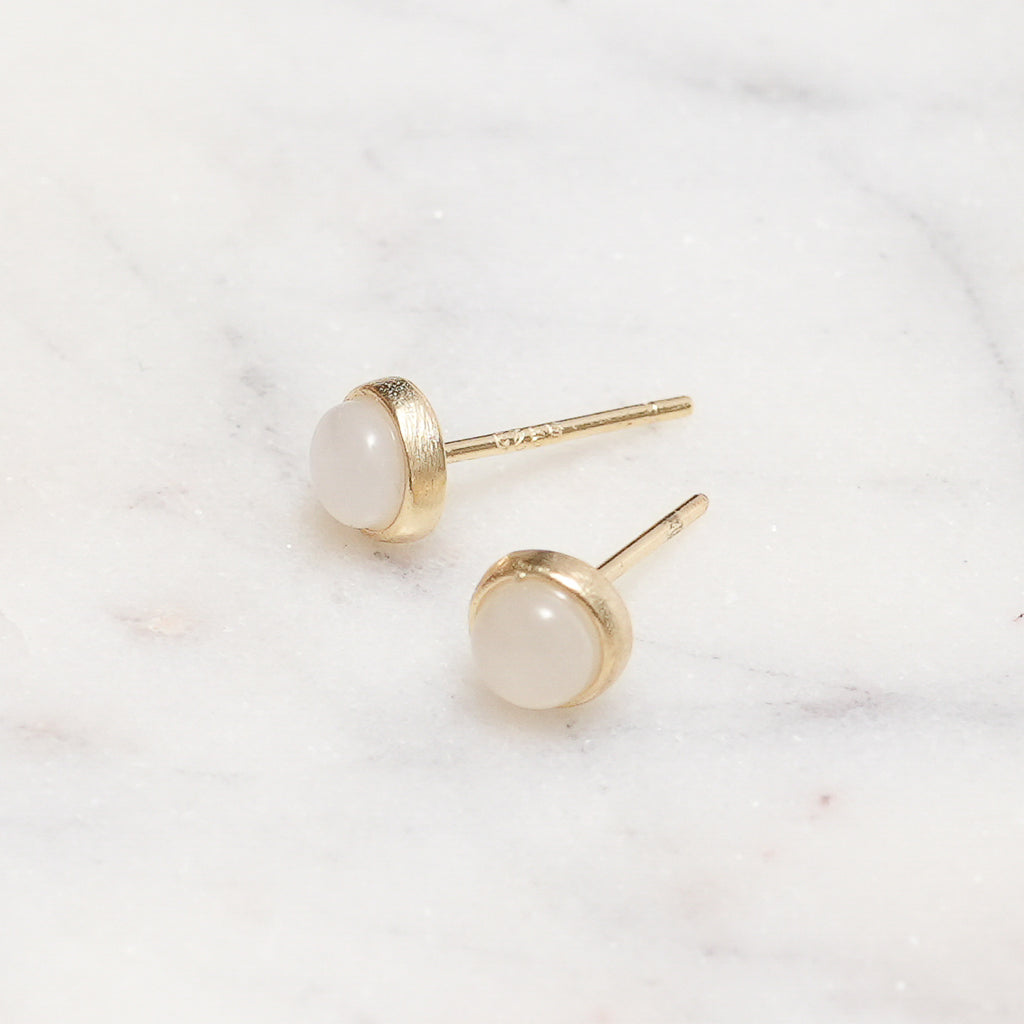 Sterling Silver White Moonstone Crystal Earrings