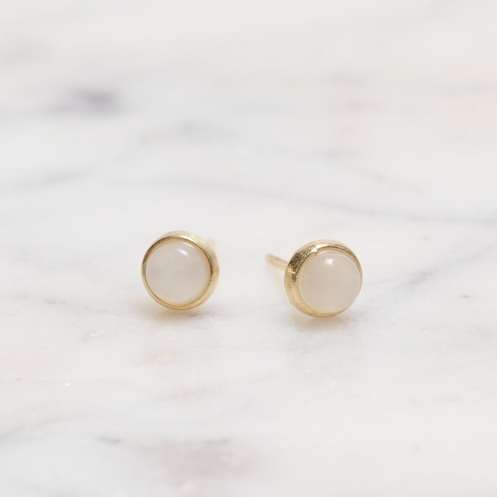 Sterling Silver White Moonstone Crystal Earrings