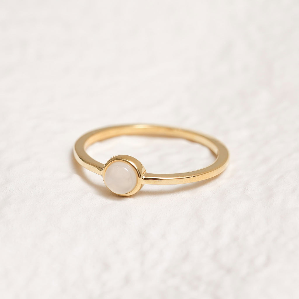 Sterling Silver White Moonstone Crystal Ring