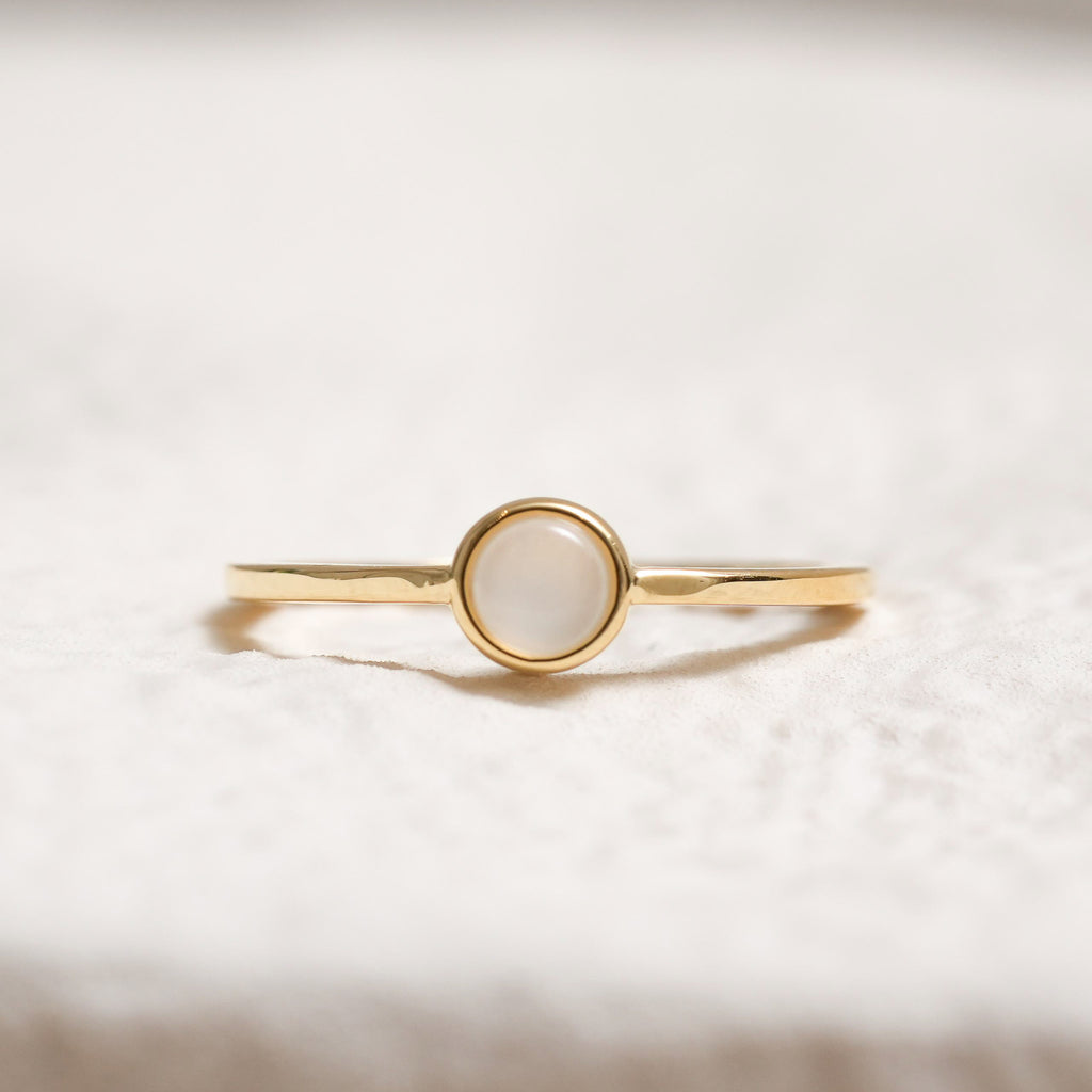 Sterling Silver White Moonstone Crystal Ring