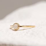 Sterling Silver White Moonstone Crystal Ring