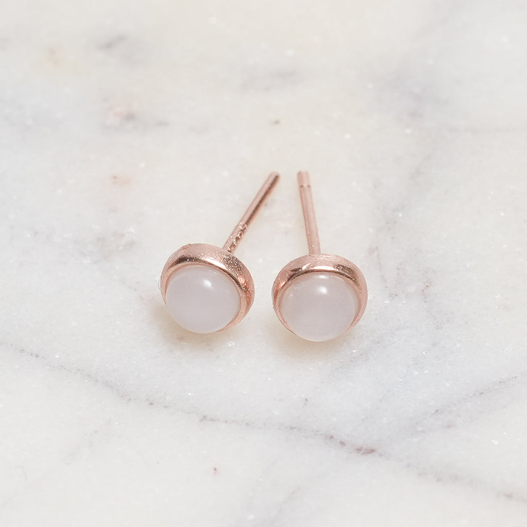 Sterling Silver White Moonstone Crystal Earrings