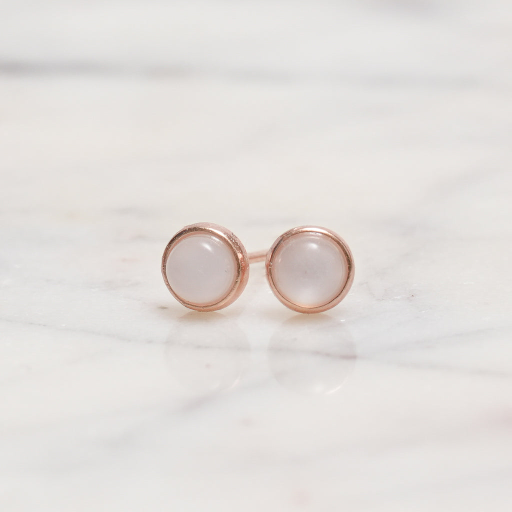 Sterling Silver White Moonstone Crystal Earrings