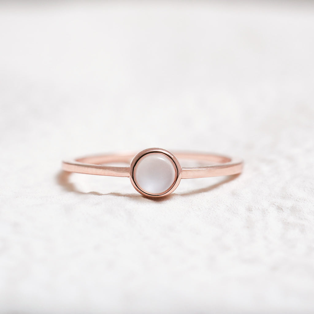 Sterling Silver White Moonstone Crystal Ring