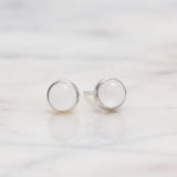 Sterling Silver White Moonstone Crystal Earrings