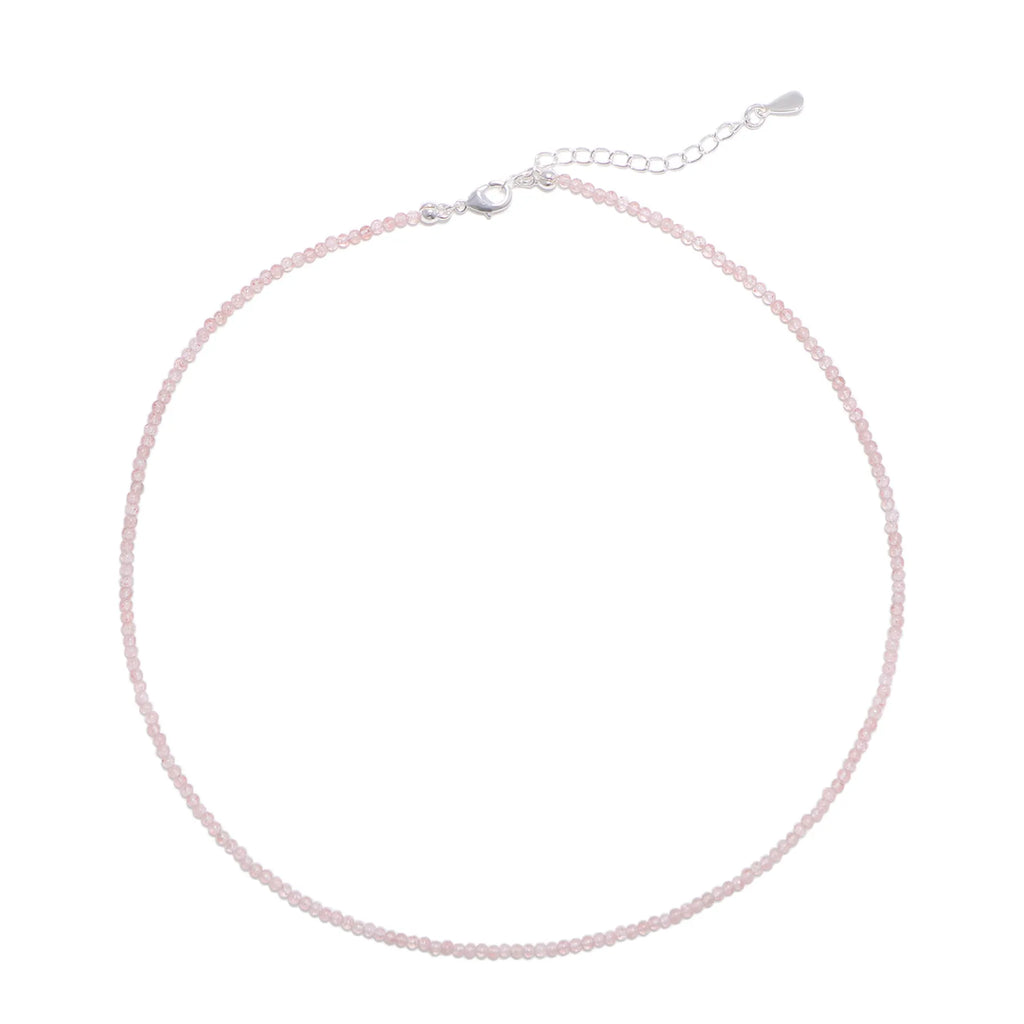 Genuine Strawberry Quartz Gemstone Necklace, Choker