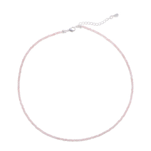Genuine Strawberry Quartz Gemstone Necklace, Choker