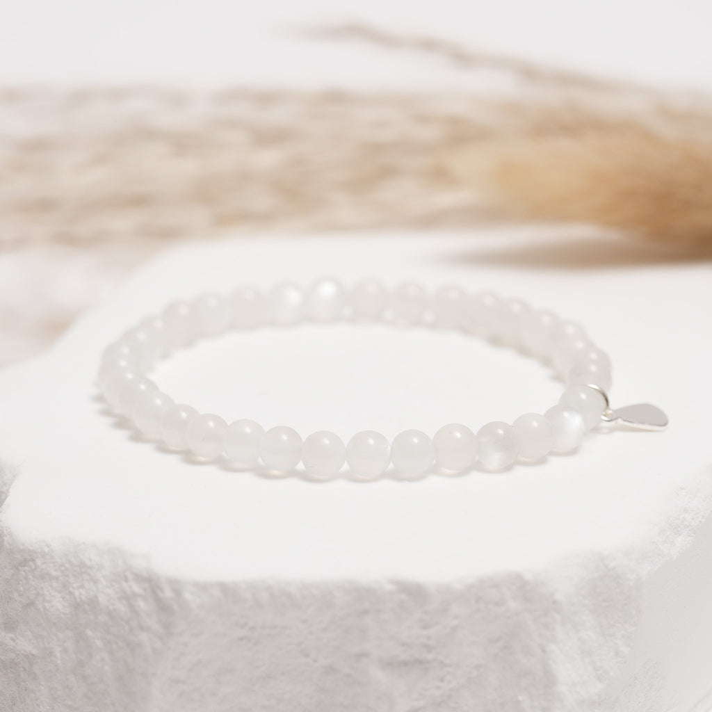 Genuine White Moonstone Gemstone Bracelet